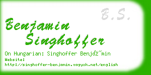 benjamin singhoffer business card